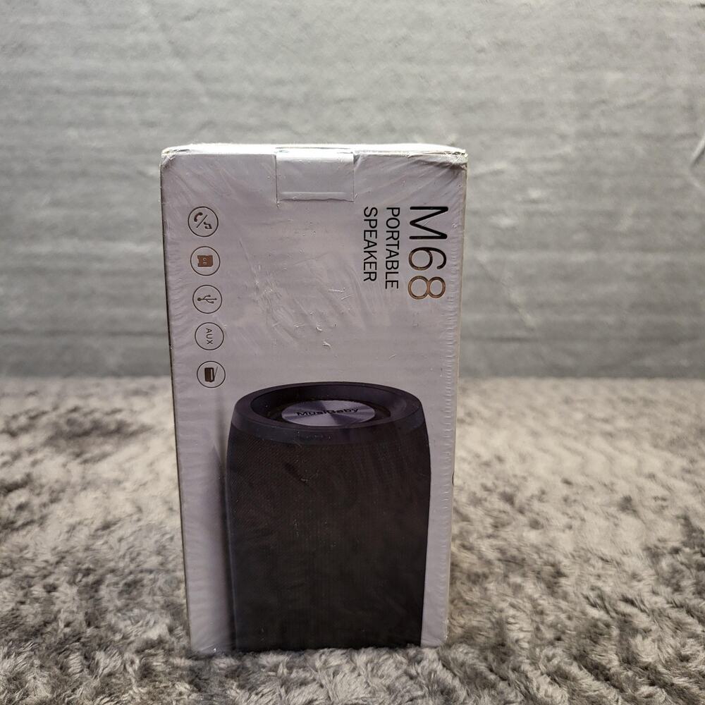 MusiBaby M68 Portable Wireless Bluetooth Speaker Black TF AUX Stereo Sound New